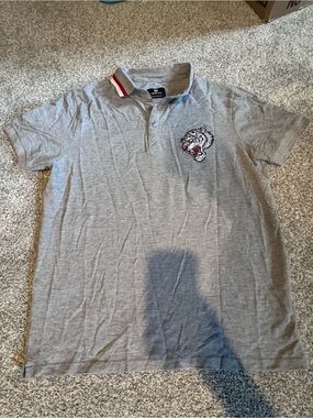Standard Issue Grey Polo with Embroidered Tiger Patch